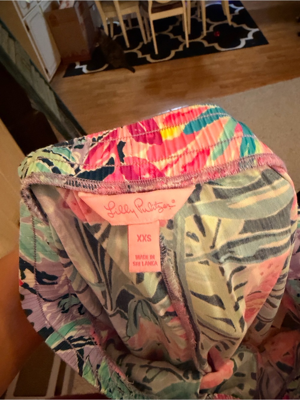 Lilly Pulitzer Pastel Tropical Jogger Pants in Pink, Teal & Navy - Picture 7 of 7